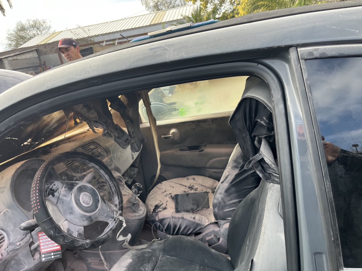 Peritaje de interior de vehículo incendiado